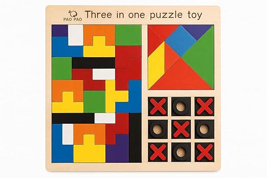 Wooden Puzzle Board 3in1
