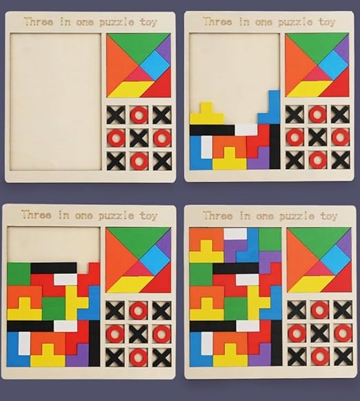Wooden Puzzle Board 3in1