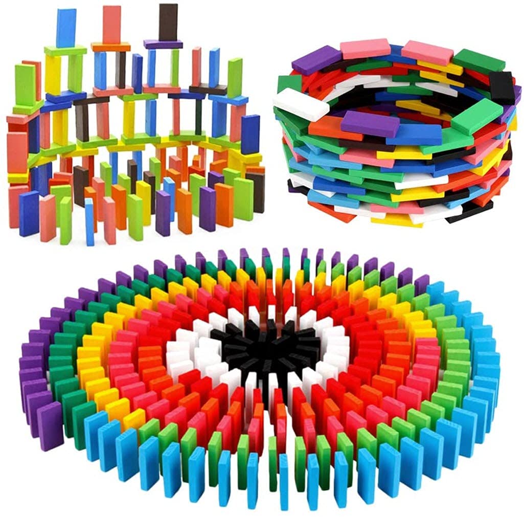 Colorful Wooden Domino Block Set 120 PCS