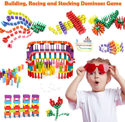 Colorful Wooden Domino Block Set 120 PCS