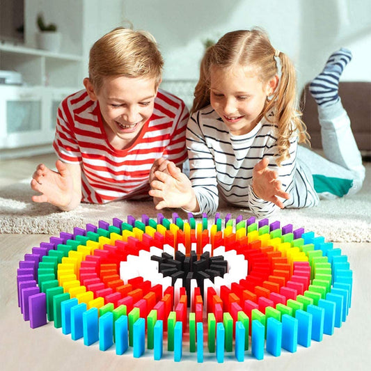 Colorful Wooden Domino Block Set 120 PCS