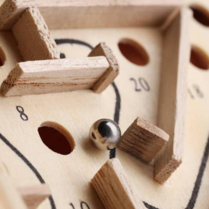 Mini Wooden Labyrinth Ball Maze Puzzle Game -