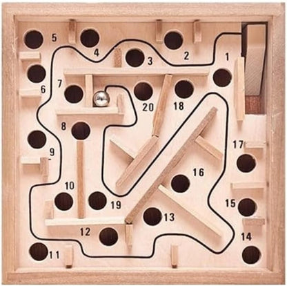 Mini Wooden Labyrinth Ball Maze Puzzle Game -
