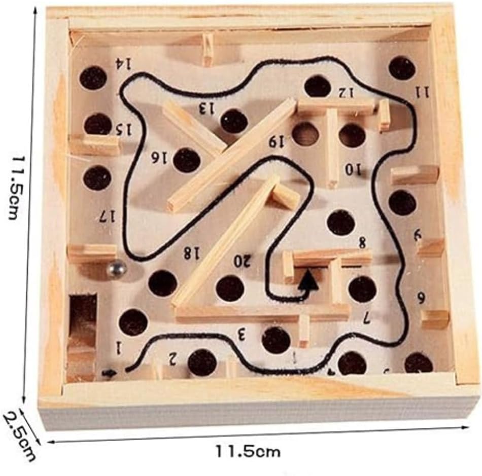 Mini Wooden Labyrinth Ball Maze Puzzle Game -