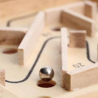 Mini Wooden Labyrinth Ball Maze Puzzle Game -